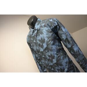 Bugatchi Uomo Dress Shirt Classic Fit Floral Flip Cuff Button Up Mens Size XL